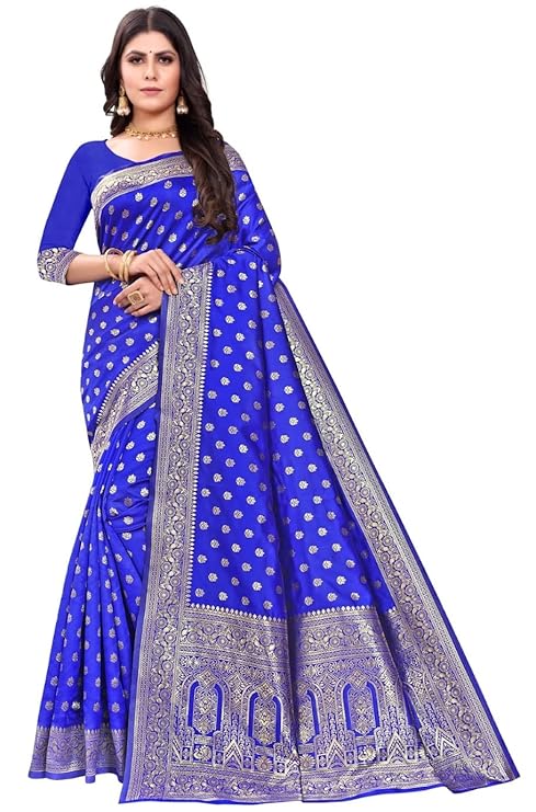 Women's Pure Kanjivaram Silk Saree Soft Design With Blouse Piece For Wedding