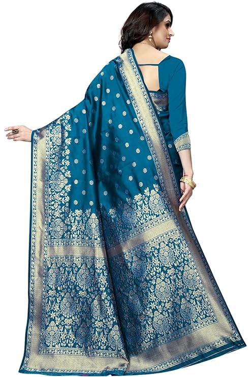 Women's Pure Soft Silk Saree With Blouse Piece For Wedding