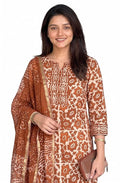 Women's Printed Straight Kurta and Pant with Dupatta Set