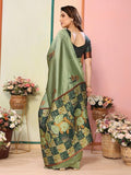 Women's Kanjivaram Banarasi Soft Silk Saree With Unstitched Blouse Piece (