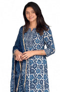 Women's Printed Straight Kurta and Pant with Dupatta Set