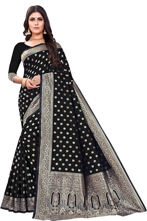 Women's Pure Kanjivaram Silk Saree Soft Design With Blouse Piece For Wedding