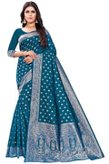 Women's Pure Kanjivaram Silk Saree Soft Design With Blouse Piece For Weddin