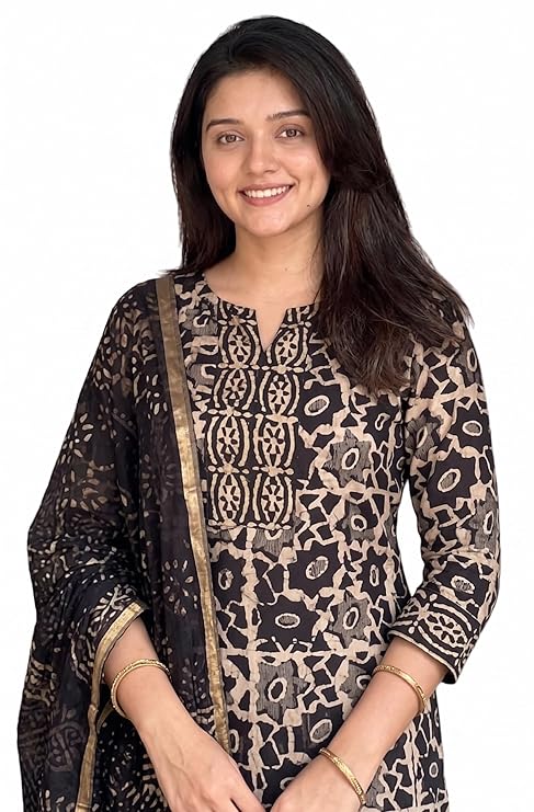 Women's Printed Straight Kurta and Pant with Dupatta Set