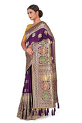 Women's Soft Banarasi Style Silk Saree With Blouse Piece For Wedding
