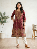 maroon  Kashmiri kurti