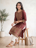 maroon  Kashmiri kurti