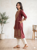 maroon  Kashmiri kurti