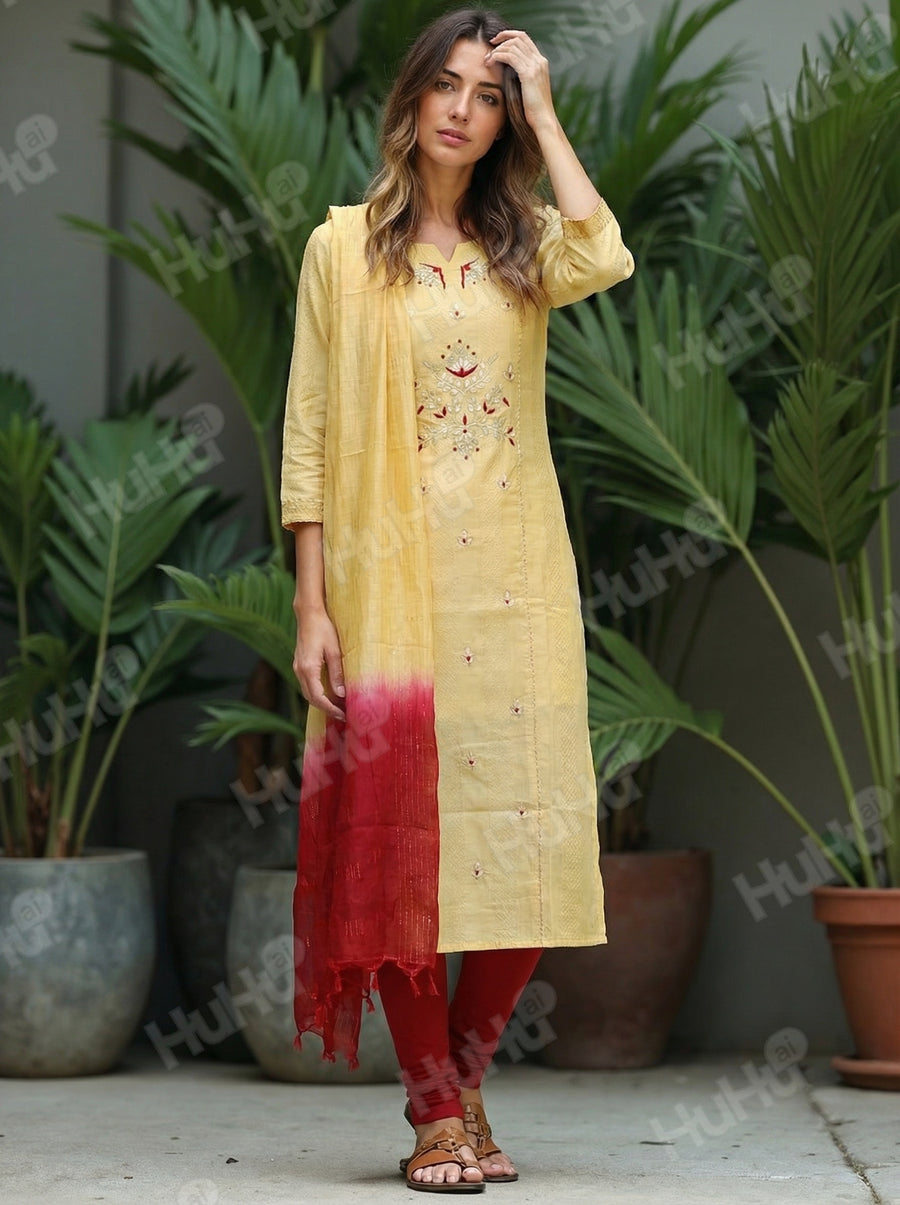 yello Embroidery full pair