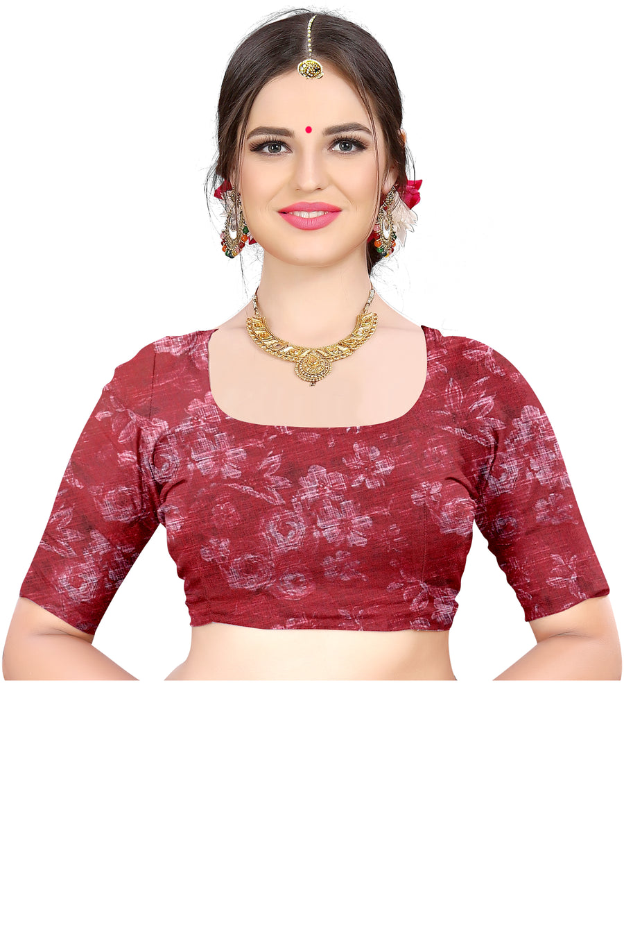 Green Floral Printed Linen Blend Saree with Designer Border | Soft Lightweight Ethnic Wear for Women