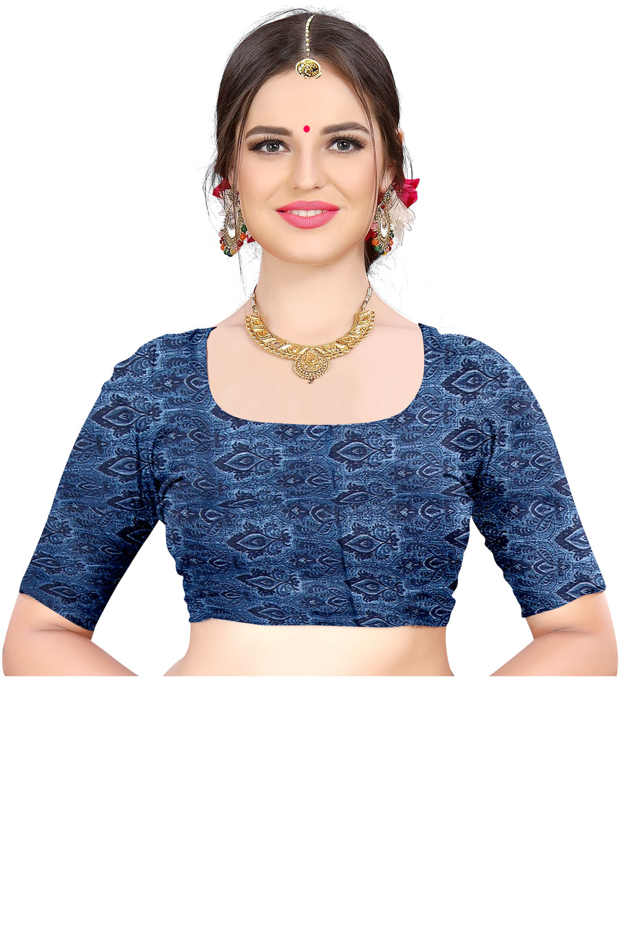 Women's Olive Paisley Printed Linen Blend Saree with Blue Border | Elegant Floral Ethnic Wear for Festive & Daily Use