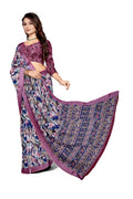 Women's Olive Paisley Printed Linen Blend Saree with Blue Border | Elegant Floral Ethnic Wear for Festive & Daily Use