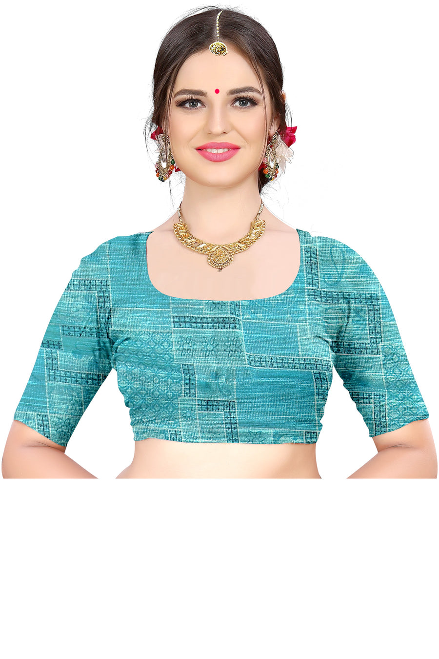 Women's Olive Paisley Printed Linen Blend Saree with Blue Border | Elegant Floral Ethnic Wear for Festive & Daily Use