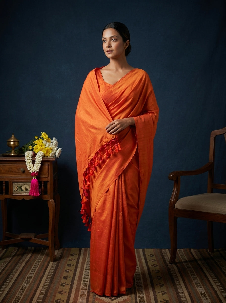 Women's Olive Paisley Printed Linen Blend Saree with Blue Border | Elegant Floral Ethnic Wear for Festive & Daily Use
