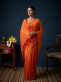 Women's Olive Paisley Printed Linen Blend Saree with Blue Border | Elegant Floral Ethnic Wear for Festive & Daily Use