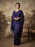 Women's Olive Paisley Printed Linen Blend Saree with Blue Border | Elegant Floral Ethnic Wear for Festive & Daily Use