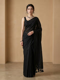 Women's Olive Paisley Printed Linen Blend Saree with Blue Border | Elegant Floral Ethnic Wear for Festive & Daily Use