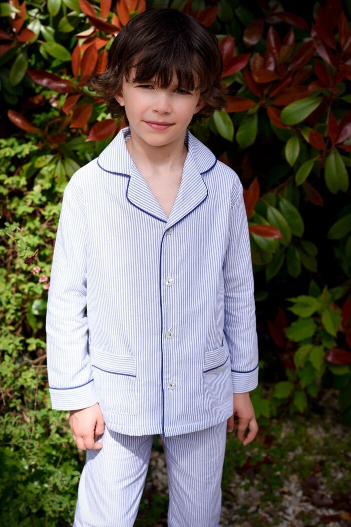 Classic Seersucker Pinstripe Night Suit