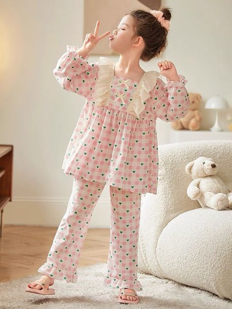 Vintage Meadow Ruffle Muslin Night Suit