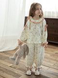 Vintage Meadow Ruffle Muslin Night Suit